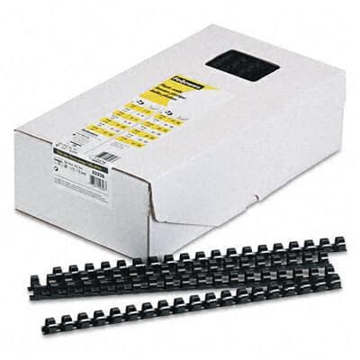Plastic Comb Bindings, 1/2" Diameter, 90 Sheet Capacity, Black, 100 Combs/Pack - POSpaper.com