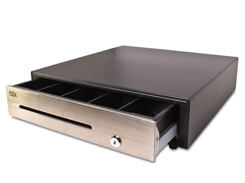 POS-X ION Cash Drawer, 16" x 16", Stainless Steel Face, Media Slot - POSpaper.com