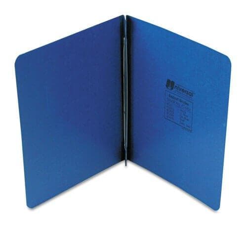 Report Cover, Prong Clip, Letter, 3" Cap, Blue Pressboard