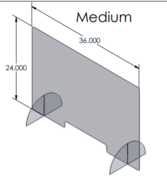 Medium (36" wide x 24" tall) Sneeze Guard - Counter Top Shield (3 each minimum order) - POSpaper.com
