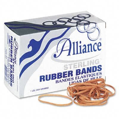 Alliance Sterling Ergonomically Correct Rubber Bands, #33, 3-1/2 x 1/8, 850 Bands/1lb Box - POSpaper.com